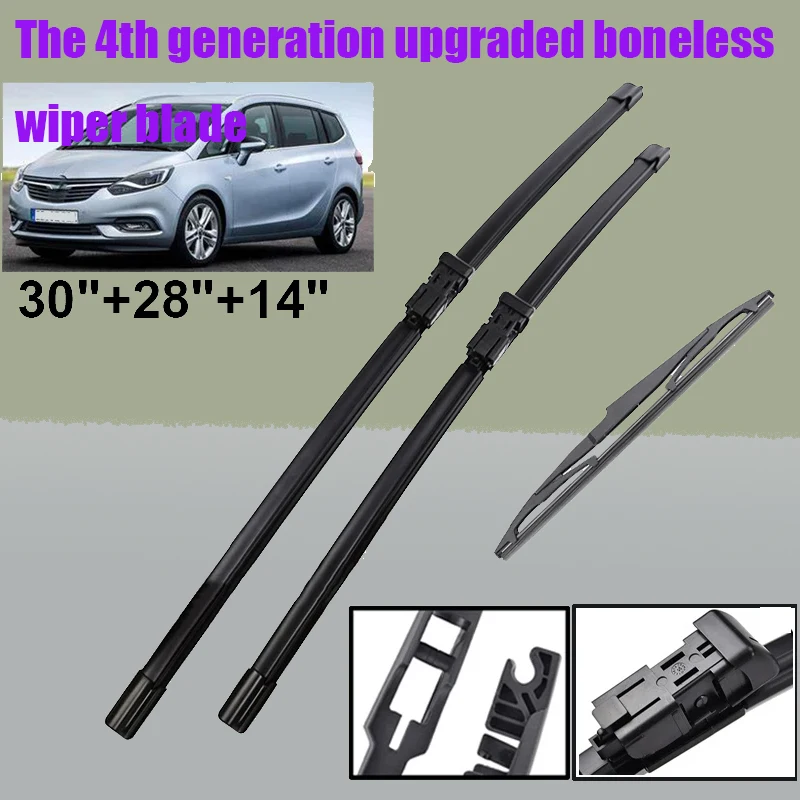 

Wiper Front & Rear Wiper Blades Set For Opel Zafira Tourer C 2012 - 2020 Windshield Windscreen Window Brush 30"+28"+14"