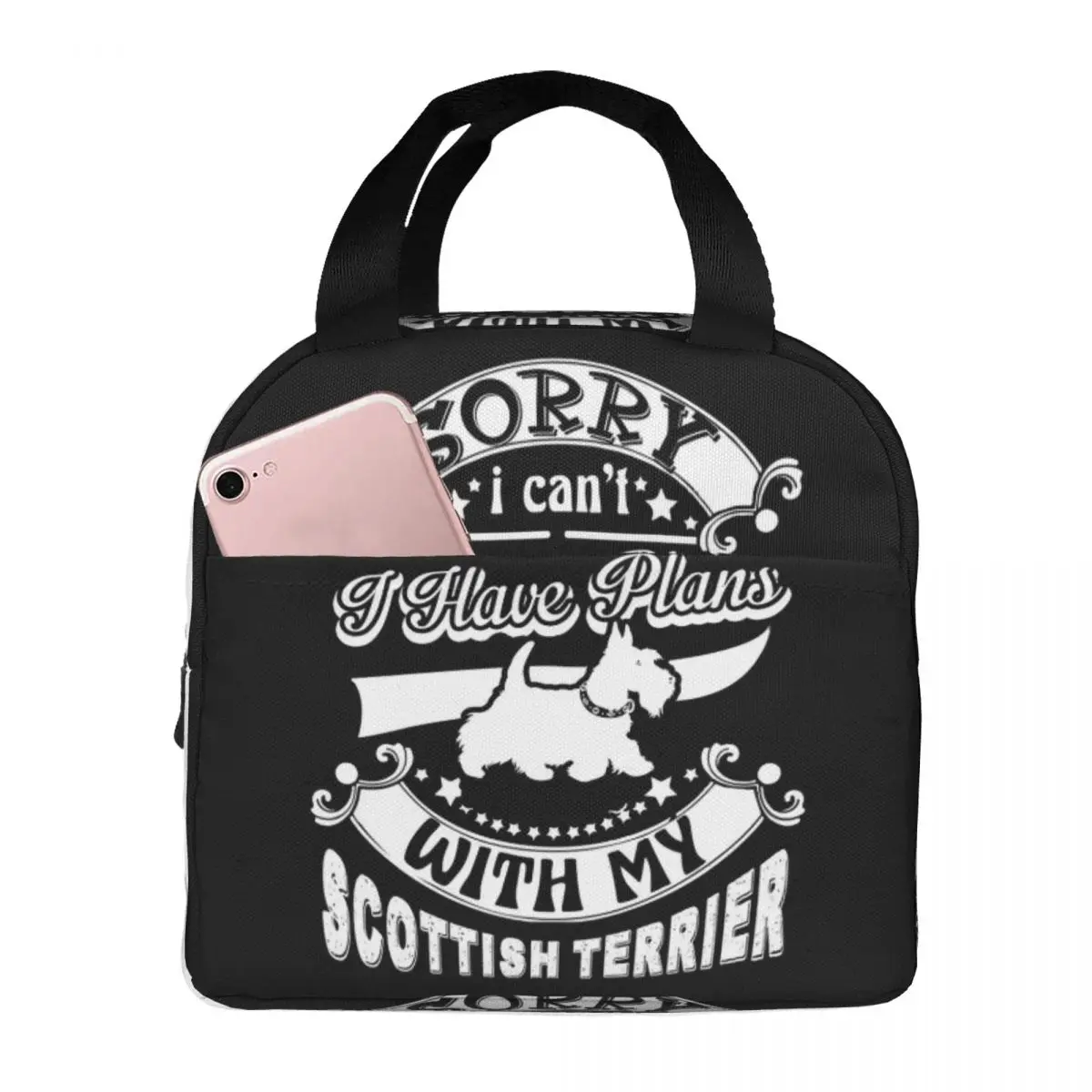 لدي خطط مع حقيبة الغداء المعزولة للكلاب الاسكتلندية الخاصة بي للأطفال، صندوق طعام حراري مبرد للمدرسة، حاوية صناديق الغداء