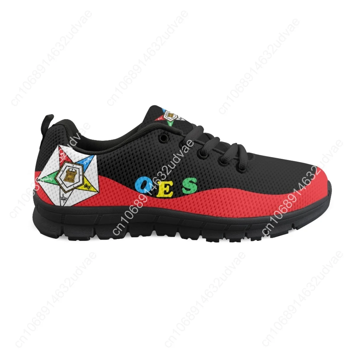 Trendy Women\'s Casual Sneakers OES Style Order Of The Eastern Star Emblem Print Ladies Flat Shoes Outdoor Footwear