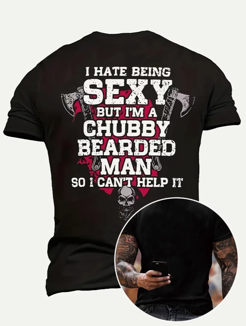 3D Digital Print Men's Casual Short Sleeve T-Shirt Round Neck Graphic T-Shirt, Men's Summer Outdoor Pullover Top PLUS SIZE