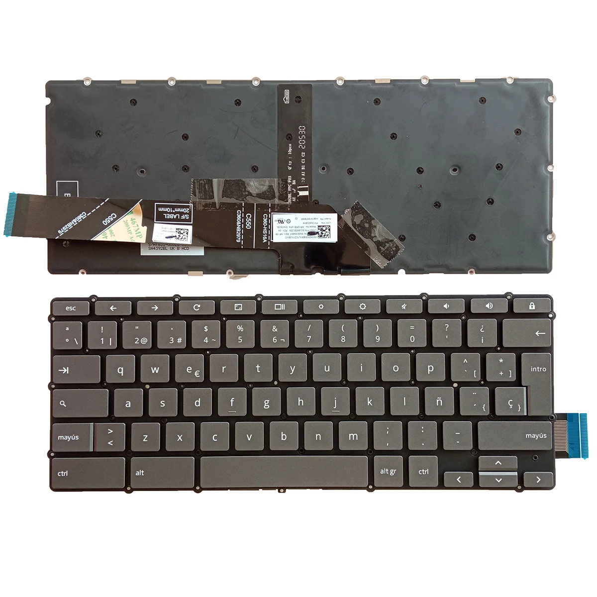 Imagem -02 - Teclado Laotop para Lenovo para Ideapad Flex Cb13iml05 Inglês sp Cinza Novo