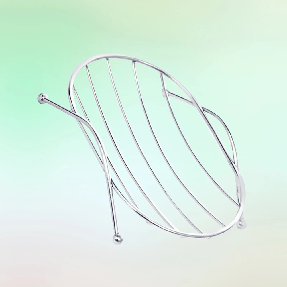 

1Pcs Stainless Steel Soap Holder Wall Mount No Drilling Soap Dish Holder for Bathroom Kitchen Oval Shape Draining Tray