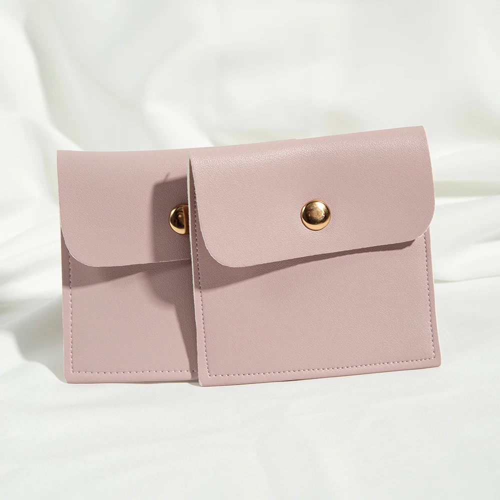 5 Stück PU-Leder Gold Knopf Tasche DIY Schmuck Ohrring Halskette Schnappbeutel Hochzeit Verpackung Geschenktüte Reiseaufbewahrung Staubsack Großpackung – Detail 19