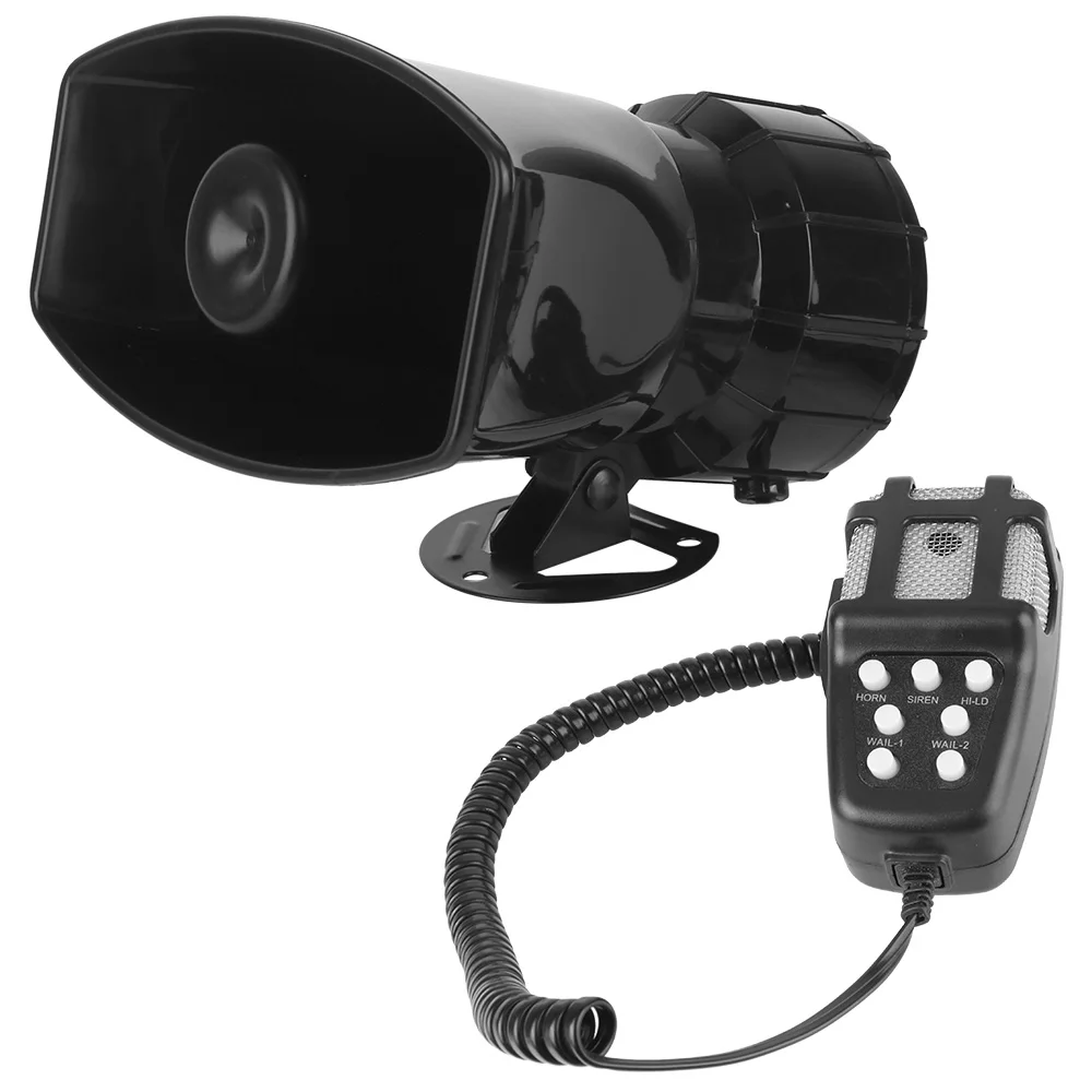 

12V 20W Police Siren Air Horn Megaphone Tone Speakers Loud Car Warning Alarm Mic PA System Emergency Amplifier Hooter Car Horn