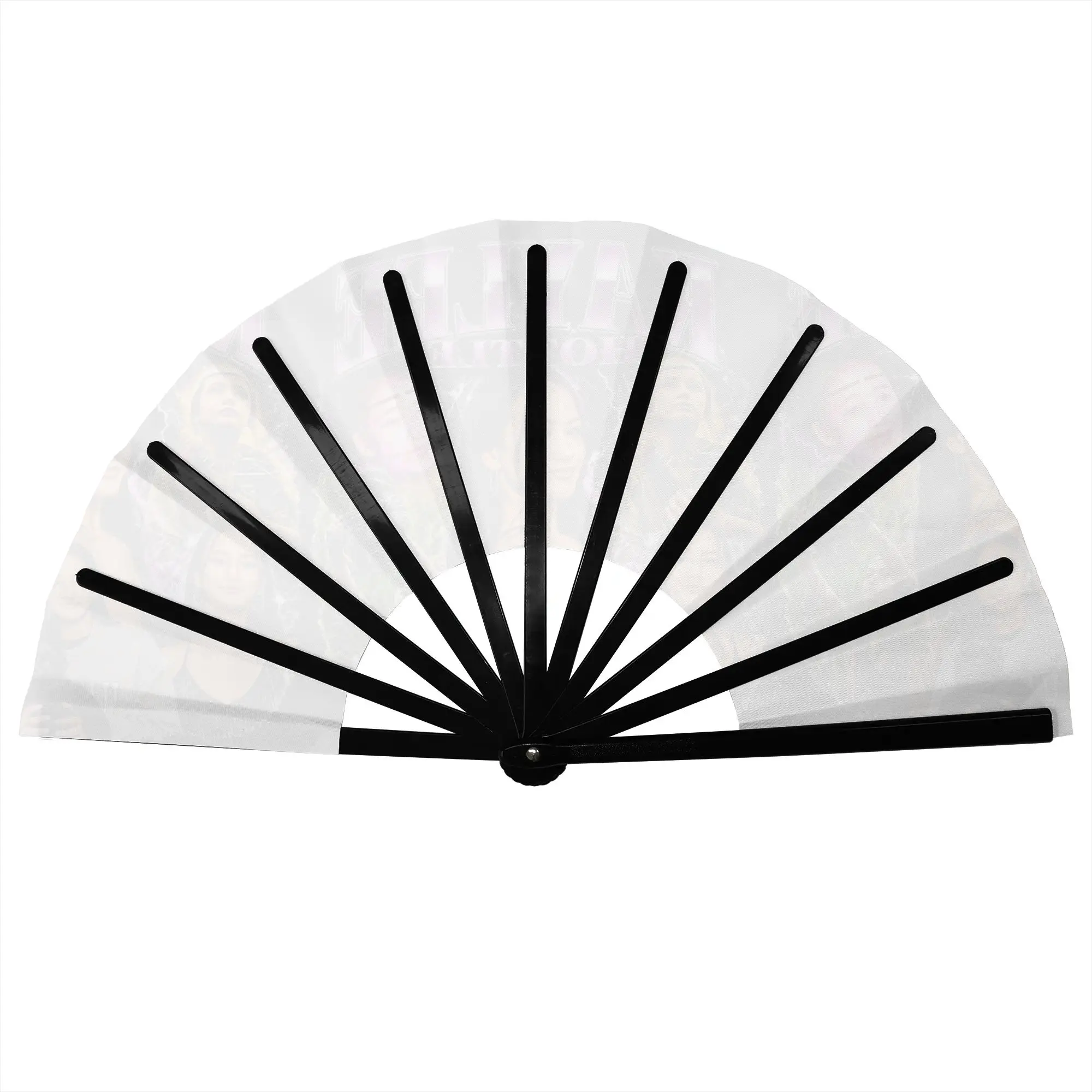 Kaylee Hottle Actor Stylish Hand Fan Men Deaf  Printed Polyester Fan Vintage Costume Prop Folding Fans For Sports Events Gift
