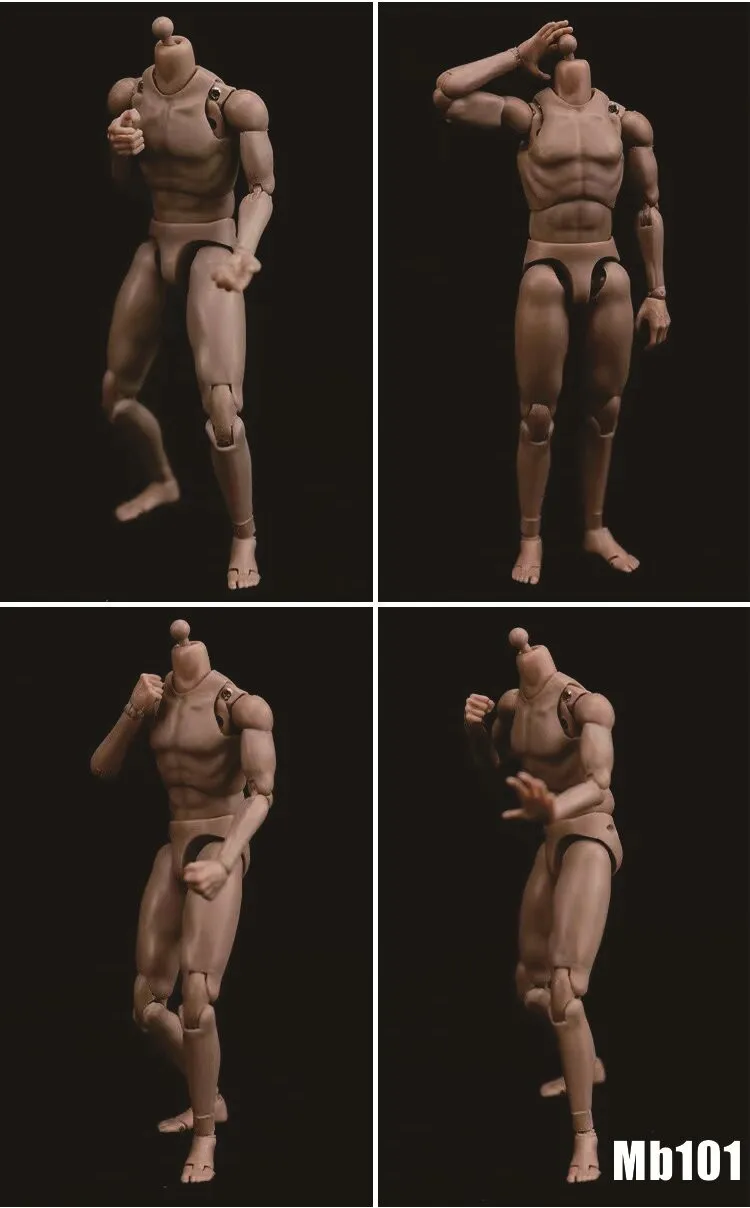 MB101 MB102 1/12 Scale New Joint Body Model 6‘’ Soldier Nude Action Figure Super Flexible Body Toys for 1:12 Head