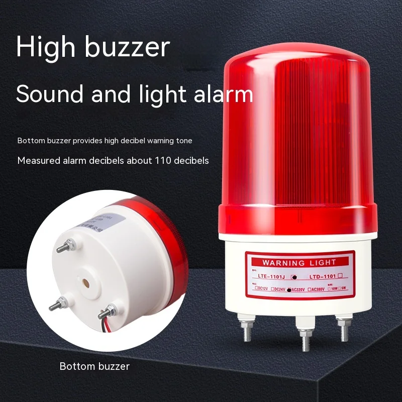 Sound and Flashing 1101J Integrated Signal Warning Light 12V 24V 220V 380V Rotating Strobe Alarm