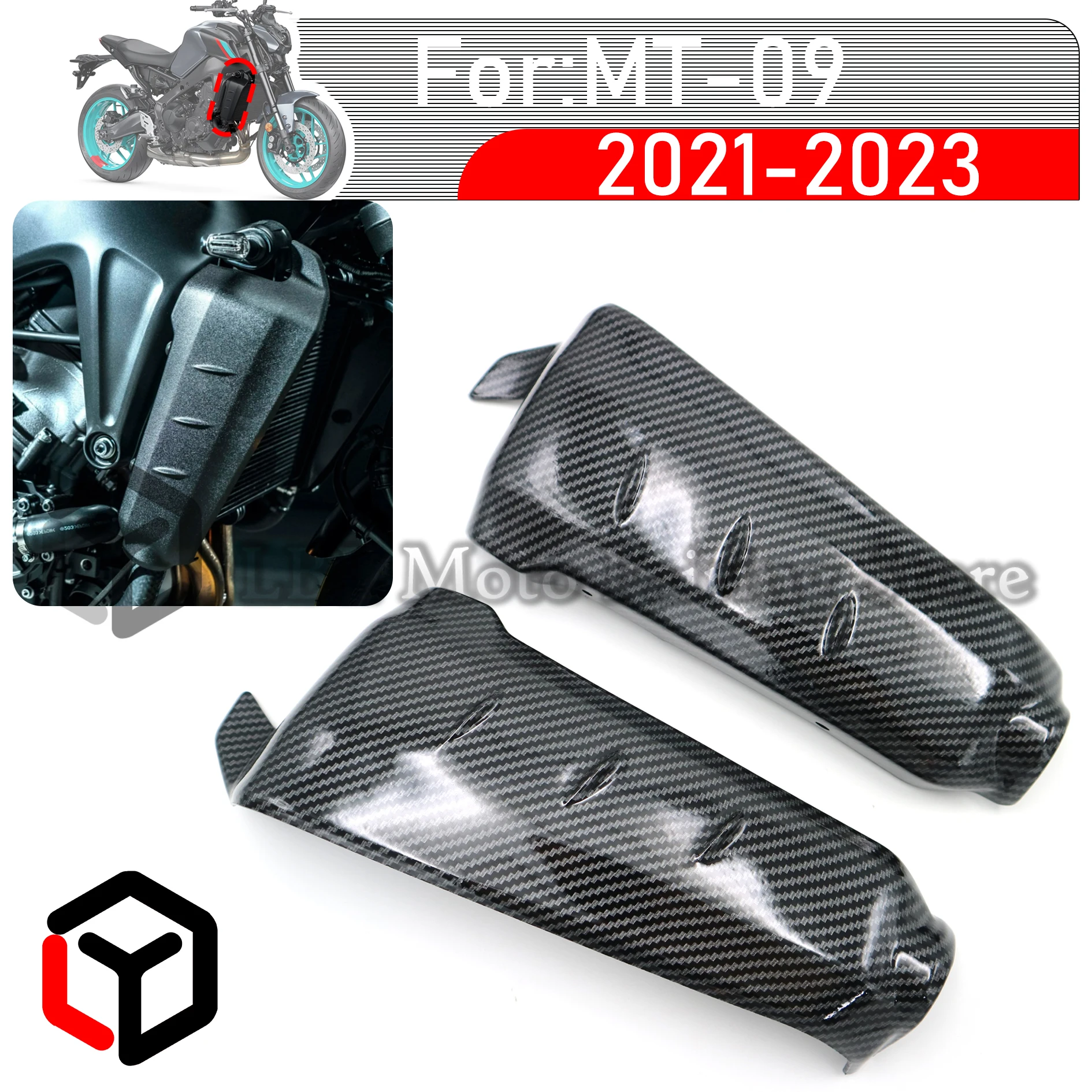 For Yamaha FZ-09 MT09 MT-09 2021 2022 2023 Motorcycle Cooling Parts Radiator Cooler Water Tank Side Cover For YAMAHA MT 09 21~23