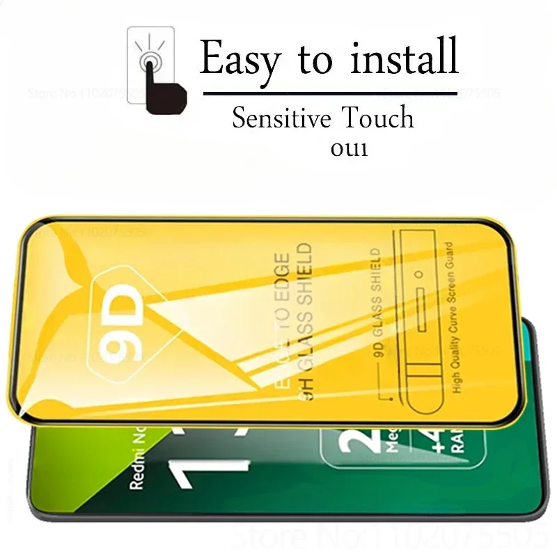 4Pcs 9D Tempered Glass for Xiaomi 13T 12T 10T 9T 11T Poco X6 F3 M4 M3 M5 F5 Pro Screen Protector for Redmi Note 13 12 11 10 Pro