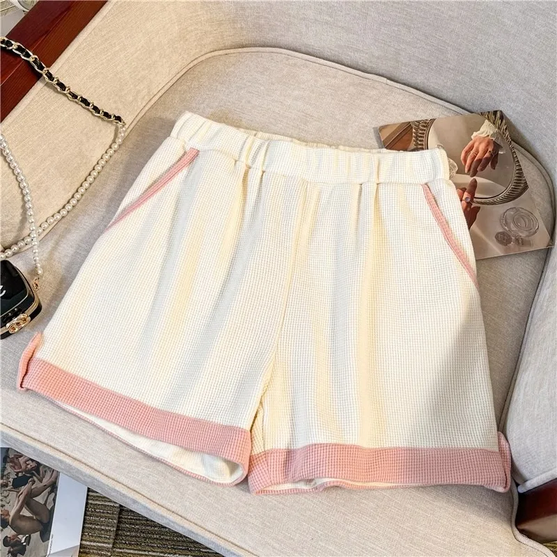 Summer Sweet Short Sets Women Letter Print Short-sleeved T-shirt + High Waist Thin Wide Leg Shorts 2 Piece Set Womens Outfits