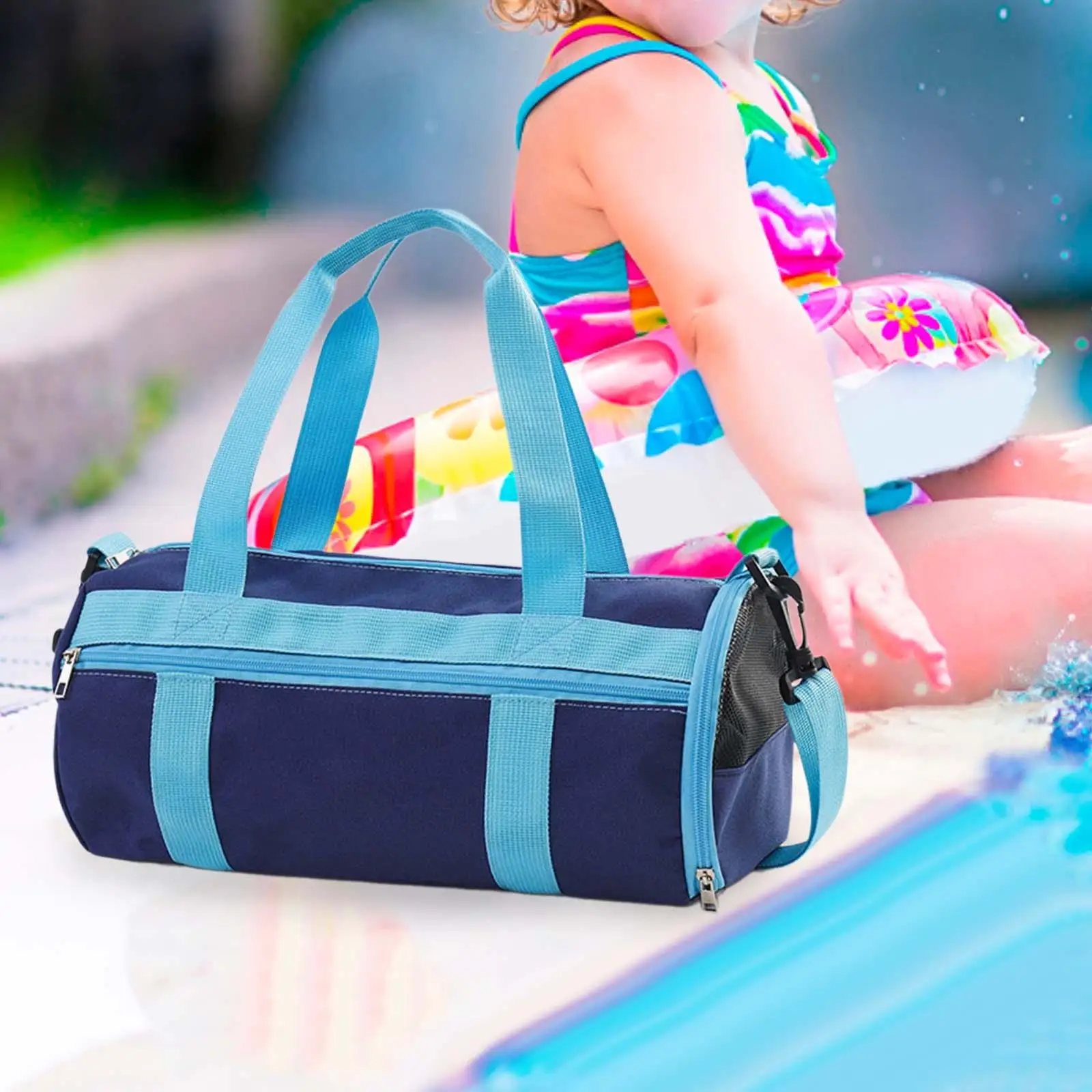 Kids Travel Duffle Bag Weekender Sleepover Carry on Bag Dance Bag Dry Wet Separated Swimming Bag for Seaside Pool Outdoor