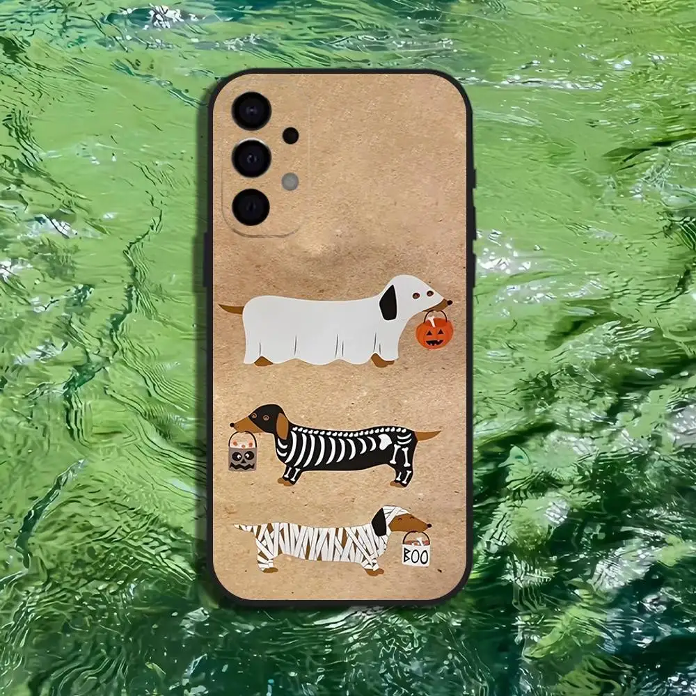 حافظة هاتف Dachshund Sausage Dog Puppy لهاتف سامسونج S25، S24، S21، S22، S23، S30، Ultra، S20، Plus، Fe، Lite، Note، 10,9,5G غطاء أسود #5