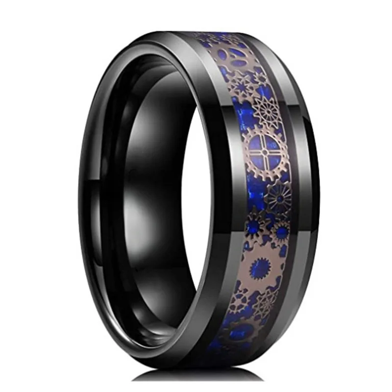 Stainless Steel Titanium Mechanical Gear Wheel Vintage Hip Hop Rings for Men Women Couple Friends Gift Fashion Jewelry