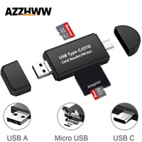 OTG Memory Card Reader 5-in-1 USB Type C Card Reader USB OTG Micro SD TF Card Reader for PCs and Notebooks Smartphones/Tablets