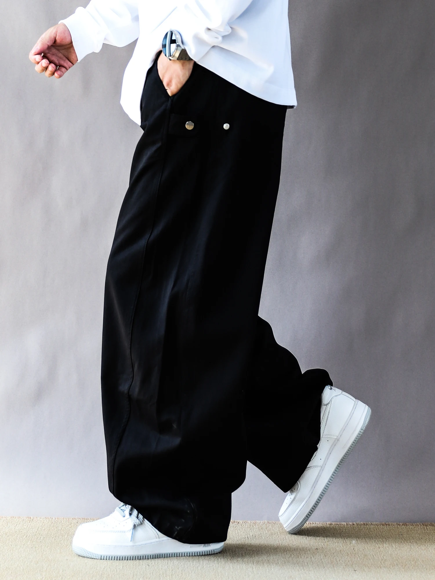 

Retro American High Street Bla Straight Leg Casual Pants Men's Spring Autumn Loose Fit Faionable Brand New 2025