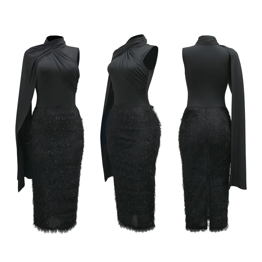 المرأة واحدة قصيرة الأكمام انقطاع مكدسة ريشة Bodycon ماكسي فستان طويل 2025 مساء عطلة مثير فساتين الحفلات فيستدو