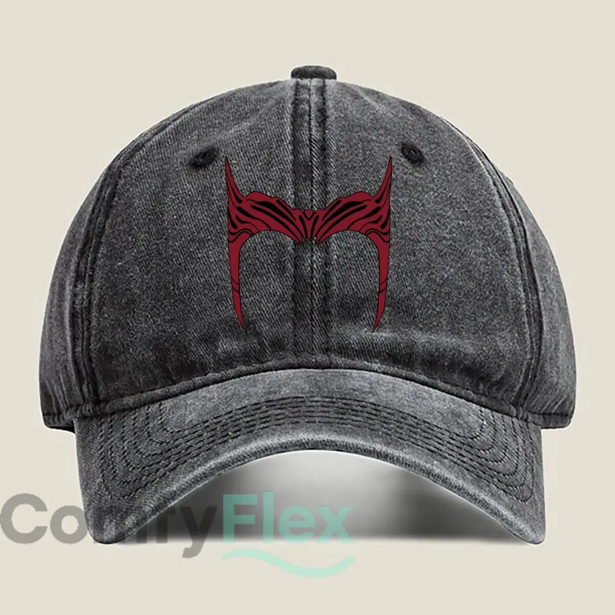 خوذة ذات قرون حمراء قبعة بيسبول مغسولة #1