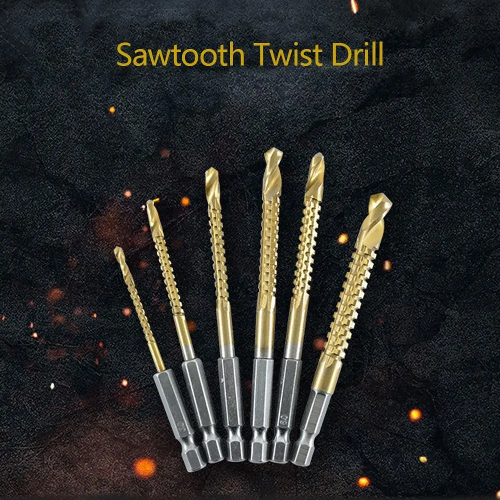 Durable Hole Opener Serrated Drill Bit High Speed Steel Hexagonal Shank Cutting Drilling Slotting Tools Woodworking