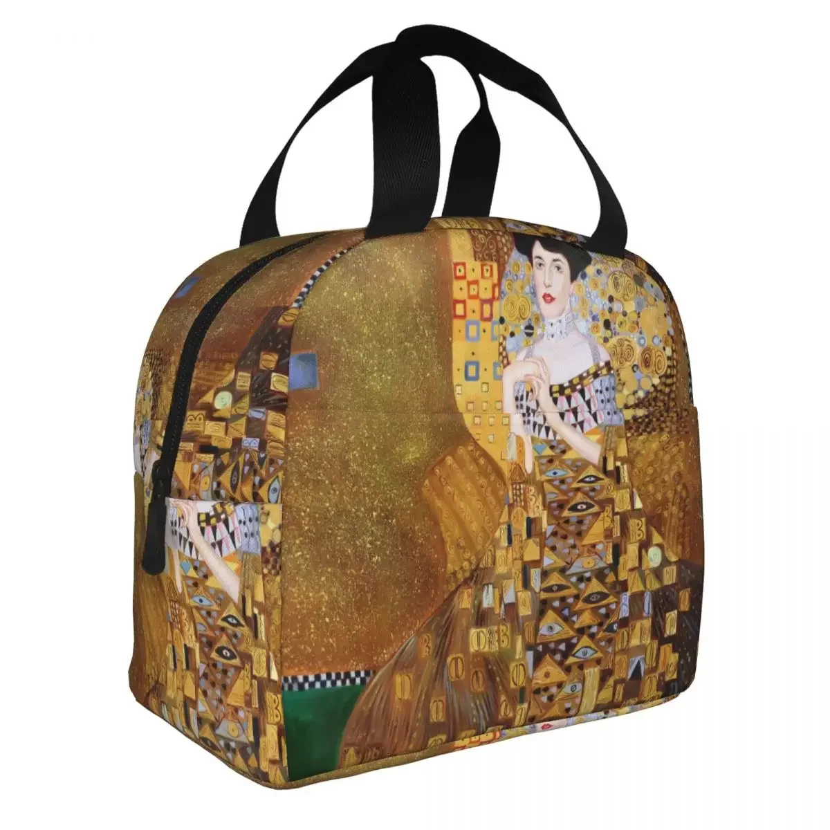 Gustav Klimt Insulated Lunch Bags Thermal Bag Meal Container Adele Bloch-Bauer Freyas Art Leakproof Tote Lunch Box Bento Pouch