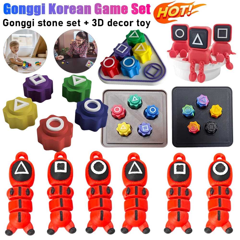 Gonggi Stone Pebbles Set Hand Eye Coordination Training Game 3D Toy Korean Folk Tradition Play Game For Social Party Table Games