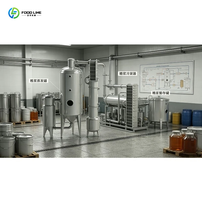 Evaporation Machine Double-Effect Concentrating System Steam Energy Saving Low-Temp for Enzyme Solution Recovery