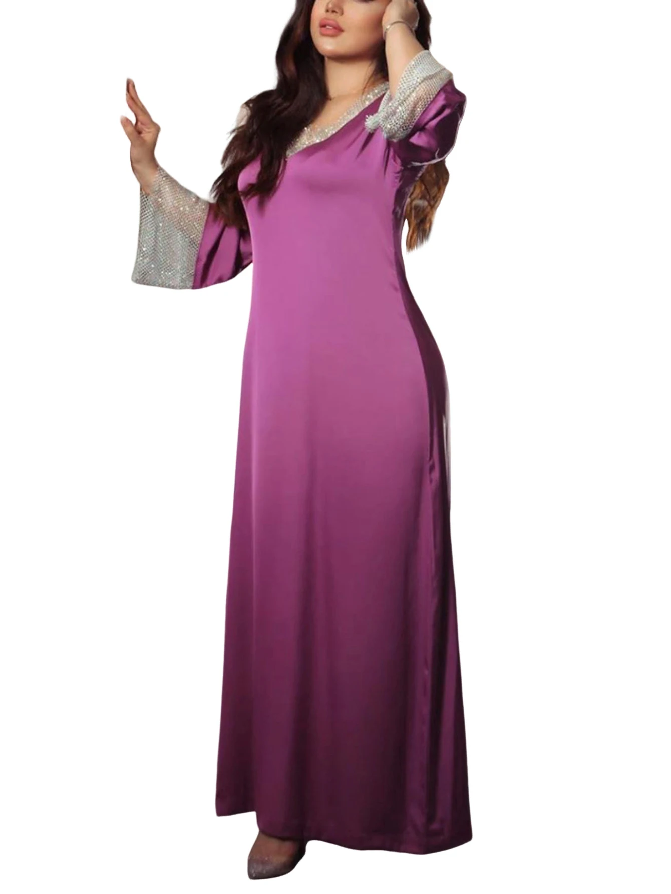 

Women Dress Satin Women Clothing Dress Robe Women Robe Dress Female Vestidos Robes Muslim