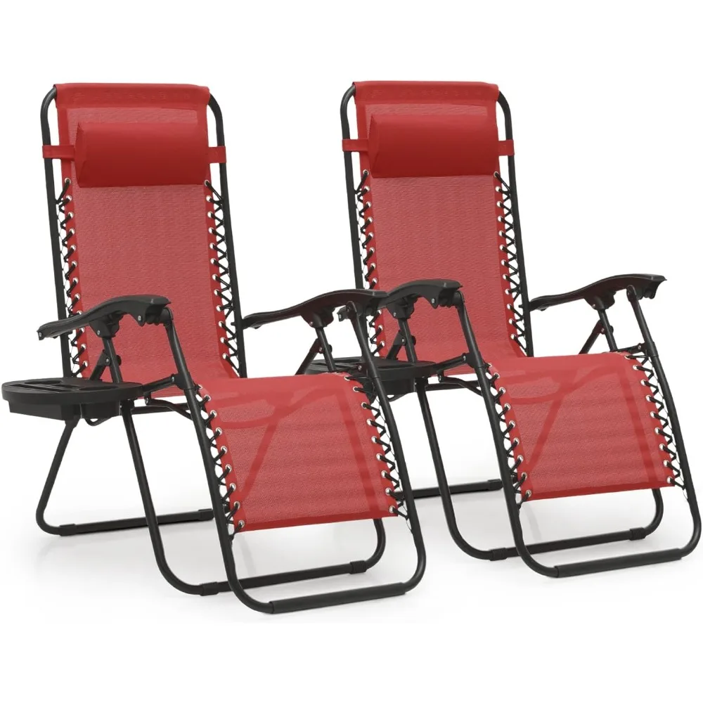 

Zero Gravity Chairs Set of 2 Outdoor Folding Patio Lounge Chairs for Outside Reclining Lawn Chairs Recliner Beach Chairs for Ad