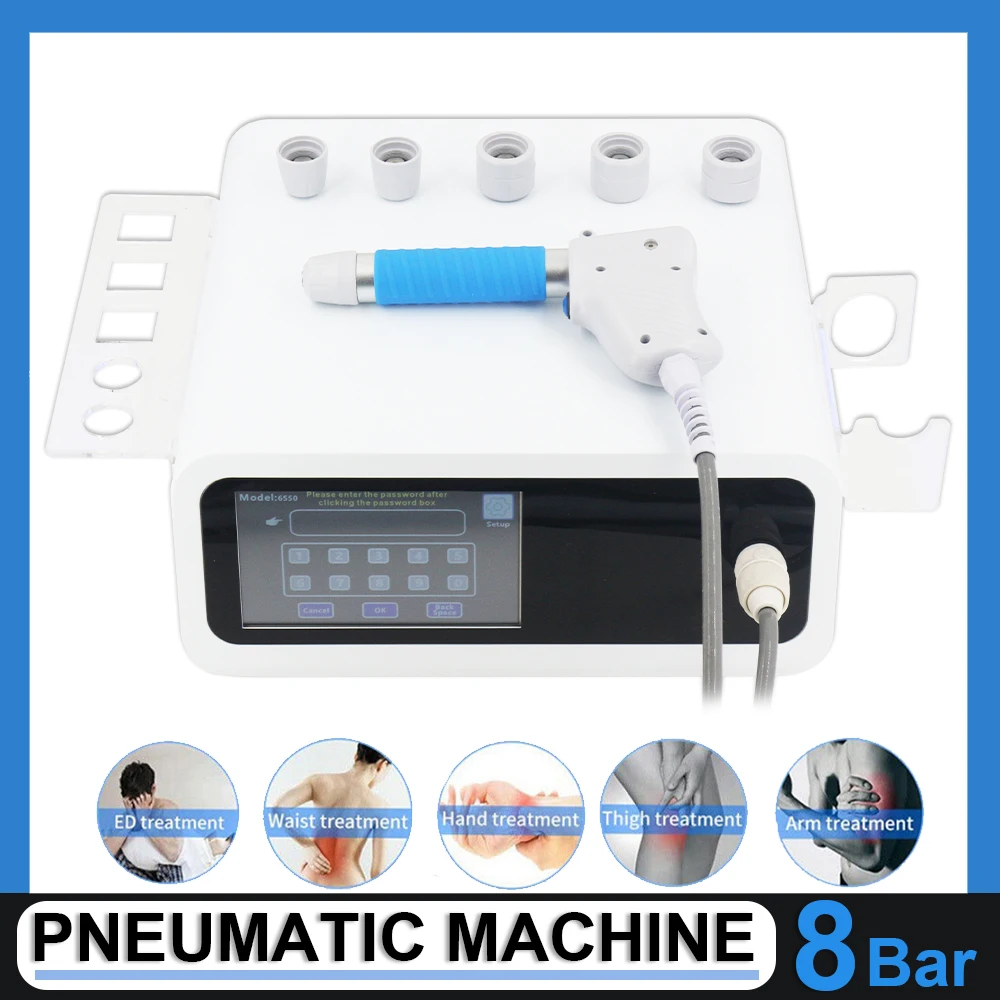 8Bar Shockwave Therapy Machine Treatment Plantar Fasciitis Relieve Shoulder And Spinal Pain Massage Physical Therapy Machine