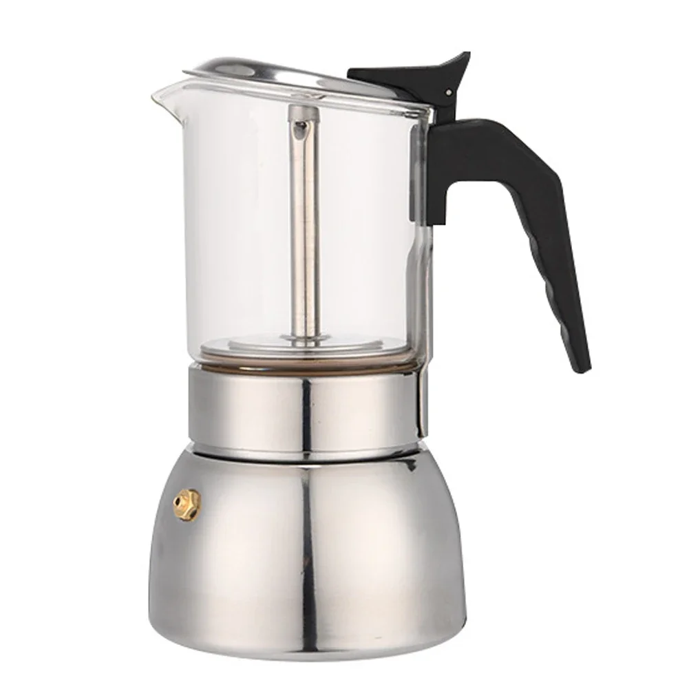 

Роскошная итальянская кофеварка-горшок Мока из нержавеющей стали с эспрессо-машиной на плите (4/6/9 чашек), идеальный подарок для любителей кофе