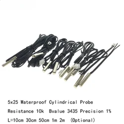 10pcs Temperature Sensor 5*25 10K B3435 Air ConditionerThe Fish Tank The Refrigerator Thermometry Probe NTC Thermistor