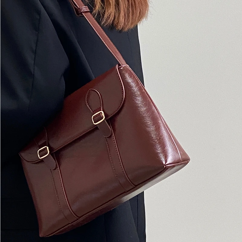 Vintage Solid Trendy Preppy Women Handbags Luxury All Match Punk Shoulder Crossbody Bag Y2k Streetwear Messenger Bags