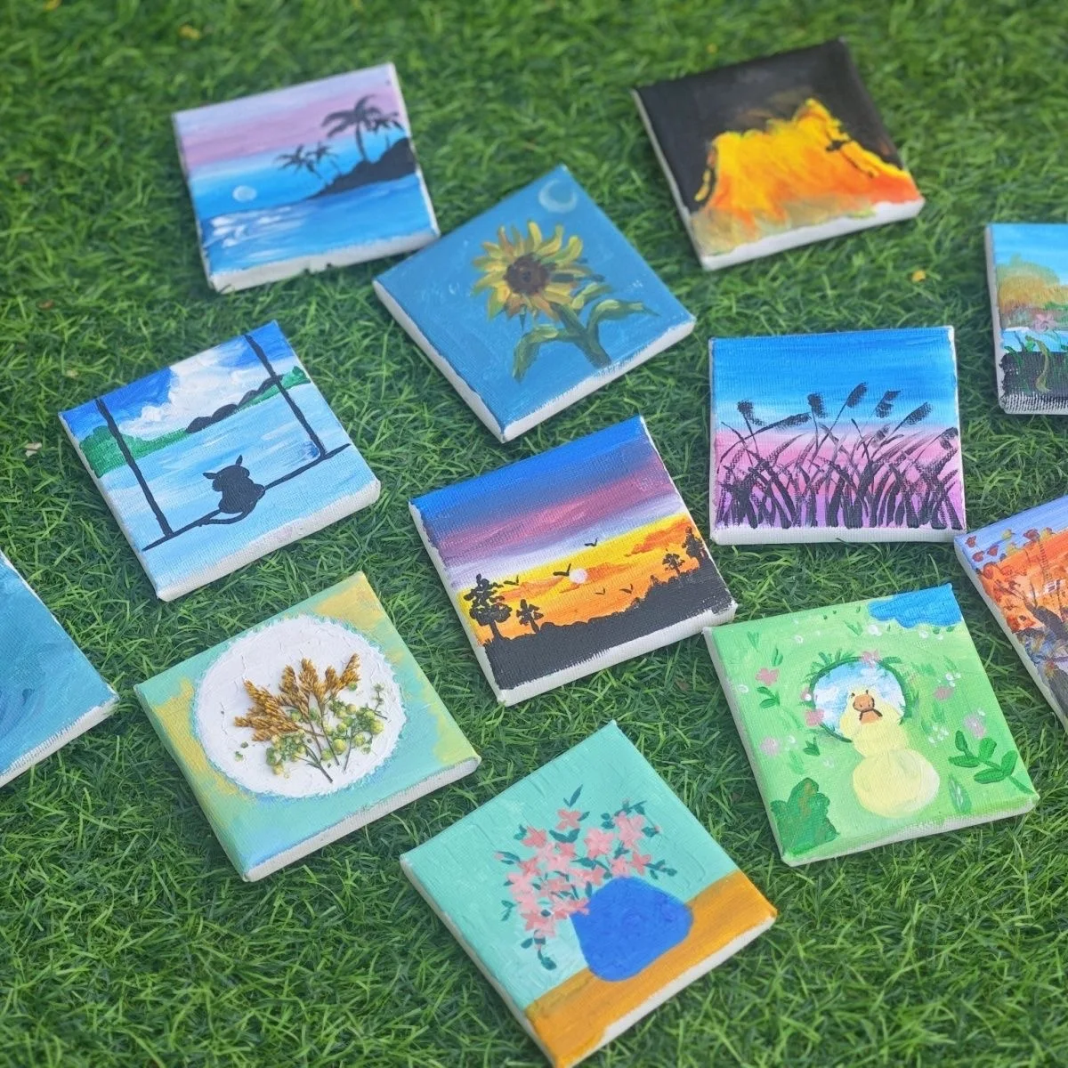 10 قطعة إطارات اللوحة الزيتية الصغيرة إطارات فنية زخرفية خشبية للمنزل جدار مكتب الديكور قماش صغير عرض الحلي