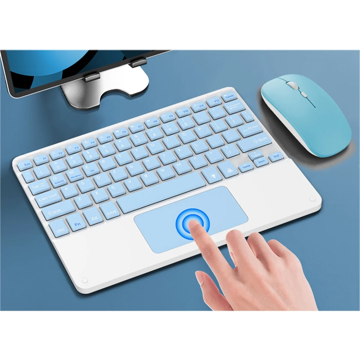 

N27R 10Inches Touchpad Bluetooth Keyboard and Wireless Mouse Combo Kit for Mobile Phones and Tablets