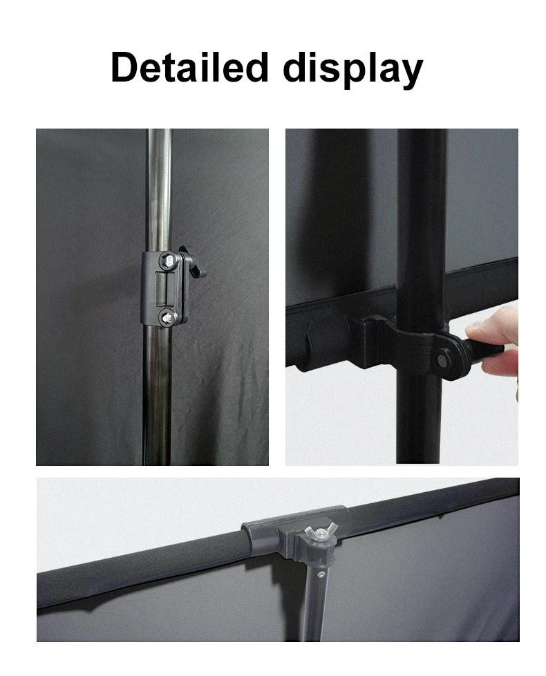 LEJIADA Neue Einzelhalterung Wandmontage 2-in-1 Projektorleinwand Outdoor Heim Tragbar Faltbar Bohrfrei 60/84/100/120 Zoll – Detail 9