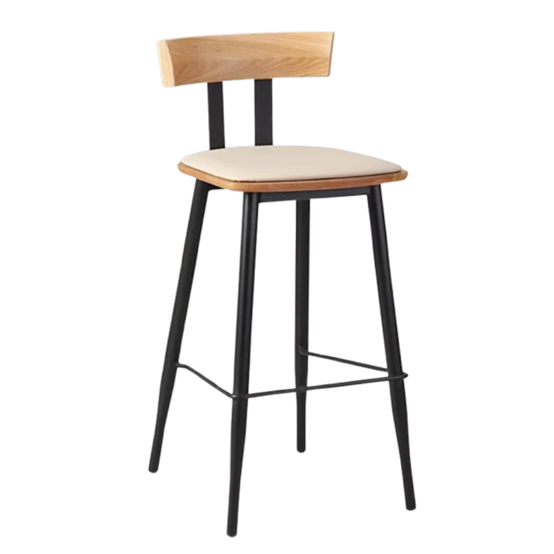 Sgabelli da bar alti con schienale in legno rilassante nero lungo banchi reception sedie da bar mobili nordici Bancos De Bar Lounge Suite