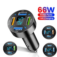 Car Charger Quick Charge Cigarette Lighter Adapter 4-Port USB A+USB C Fast Charging Phone Charger for iPhone Xiaomi Samsung