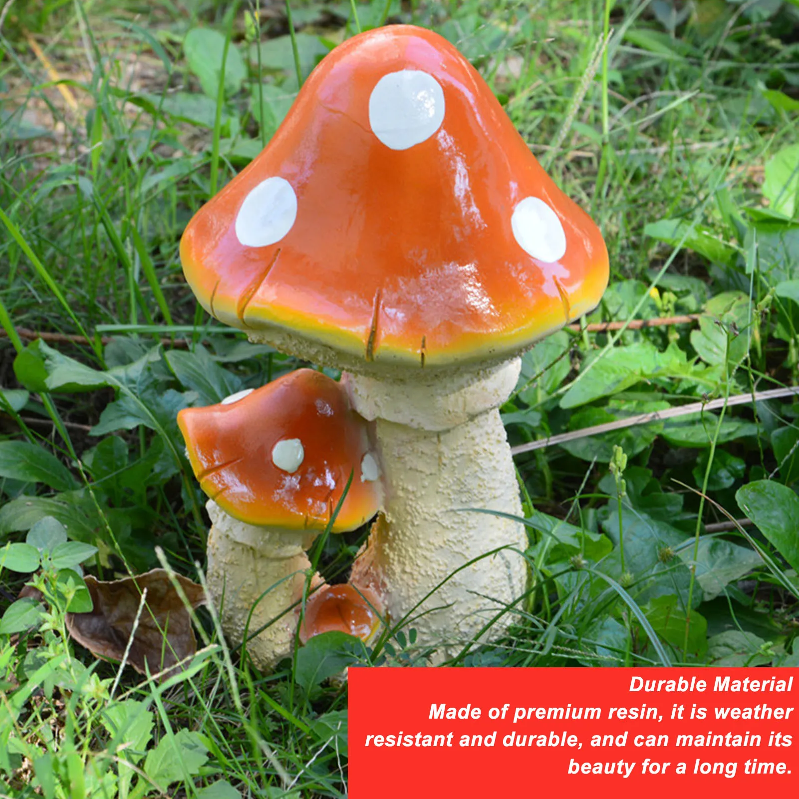 

Resin Mushroom Decor 3 Mushrooms Design Exquisite Decorative Durable Versatile Outdoor Garden Decor Mushrooms Ornament