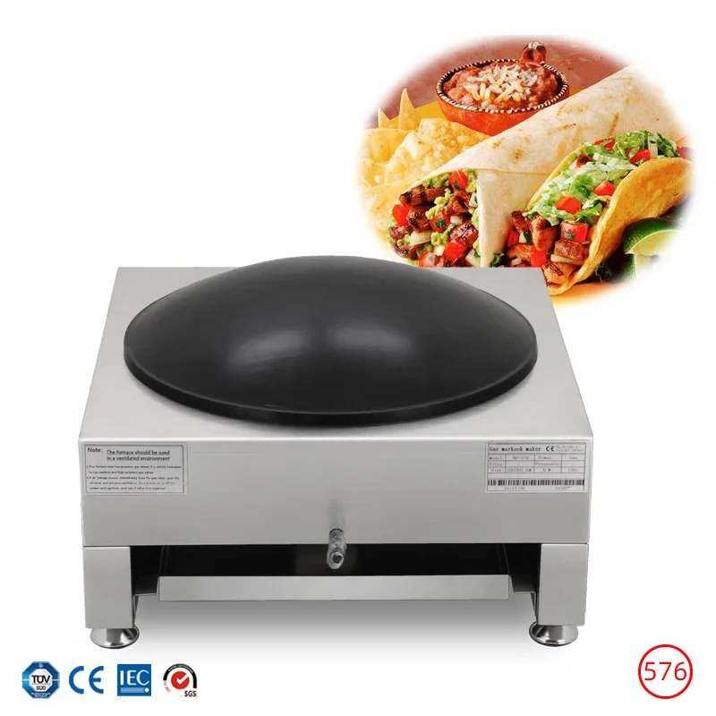 Tabletop Dome Crepe Griddle Electric Non-Stick Round Hot Plate Precise Temperature Control Crepe Chapati Burrito Making Machine