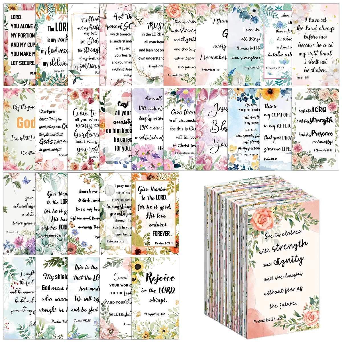 60 Stück Bibel-Schriftkarten, inspirierende Zitatkarten, christliche Geschenke, Ermutigungskarte für Studenten, Freunde, Bibelverskarten – Detail 1