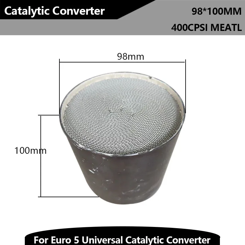 98*100MM EURO 5 Catalytic Converter 400 Cpsi Universal Honeycomb Catalytic Converter Metallic Catalyst