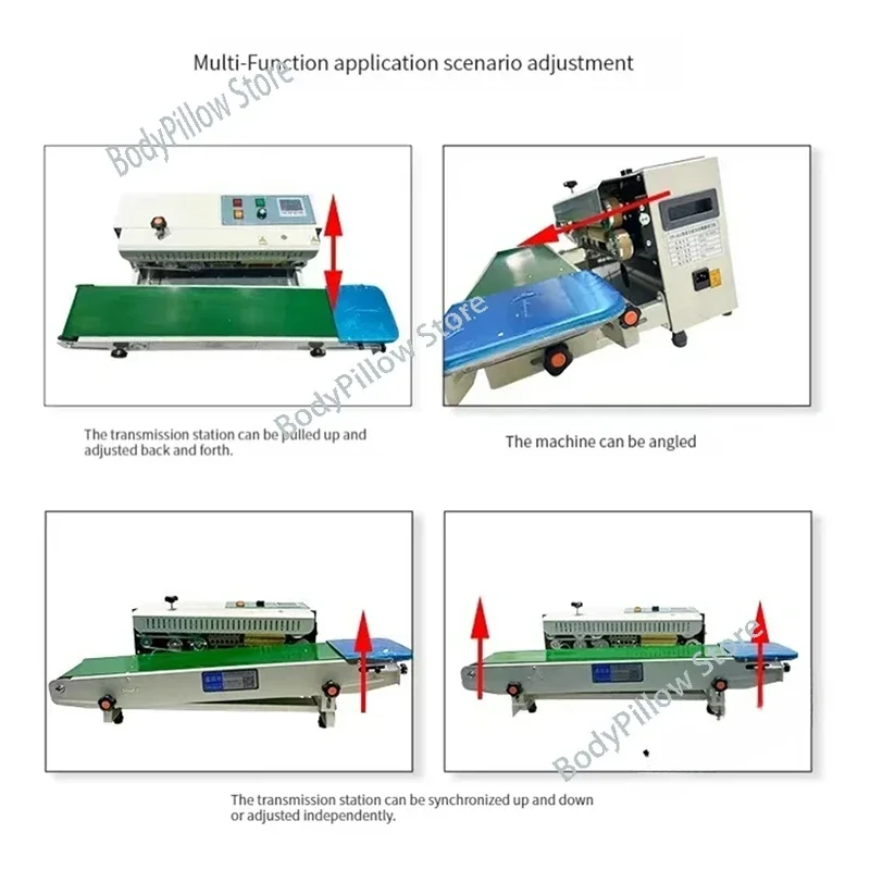 Horizontal Continuous Band Sealer Film Bag Automatic Heat Sealing Maker Plastic Bag Sealing Machine 220V FR-900