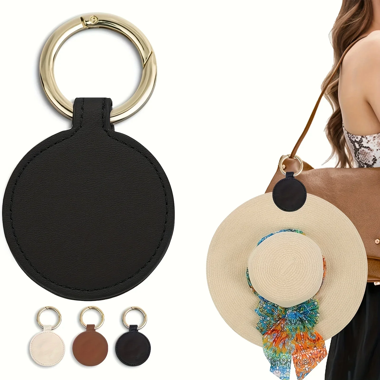1PC Magnetic Hat Clip on Bag Hat Holder for Handbag Backpack Luggage PU Leather Hat Keeper Clip Travel Bag Accessories image 3