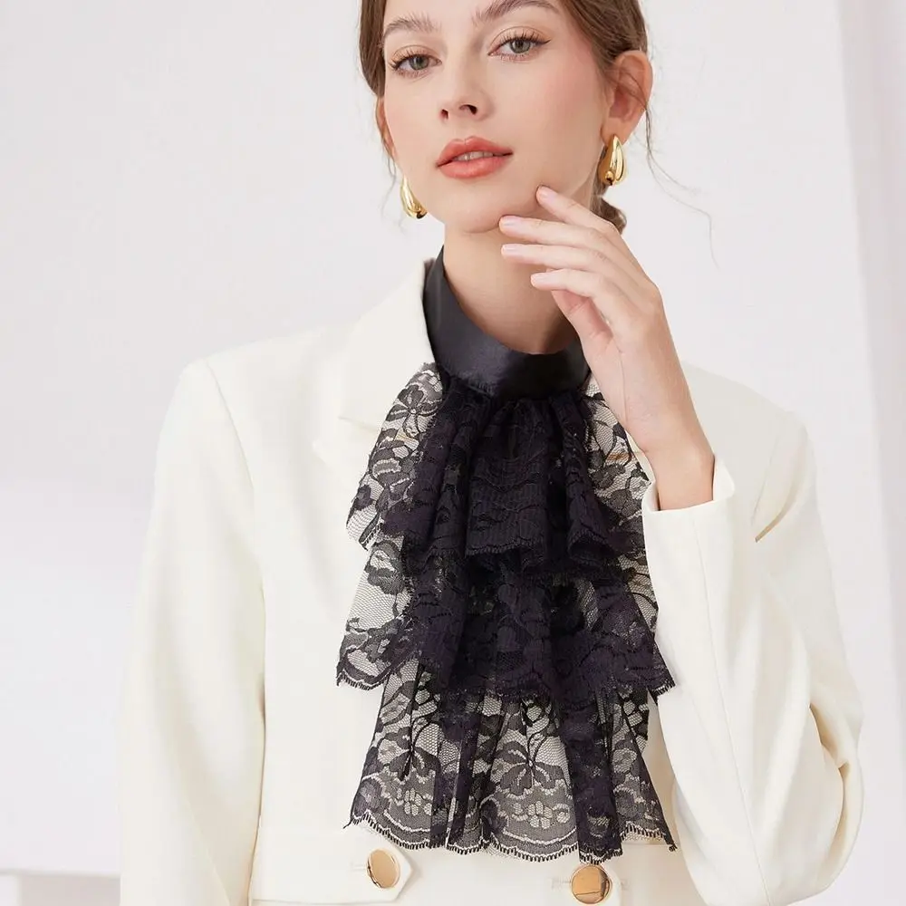 Kerah Renaisans Elegan Dapat Dilepas Alat Peraga Foto Kerah Ruff Vintage Besar Ruff Leher Elizabeth Berlapis Elegan