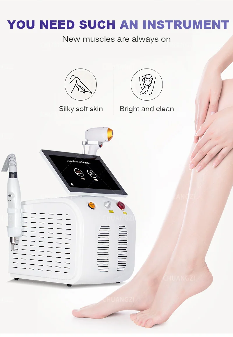 

Diode Laser 2 in 1 Picosecond Laser Tattoo Removal And Hair Removal Switched Machine pico second laser epilator for women