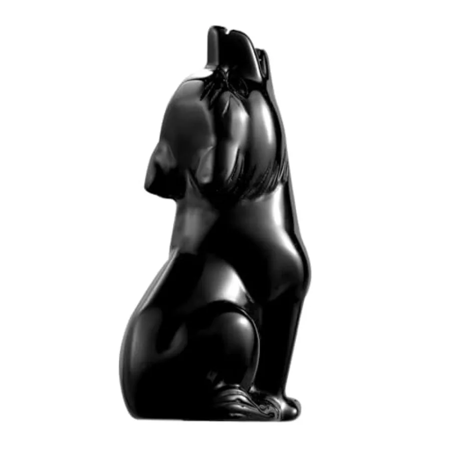Obsidian Wolf Statue 2