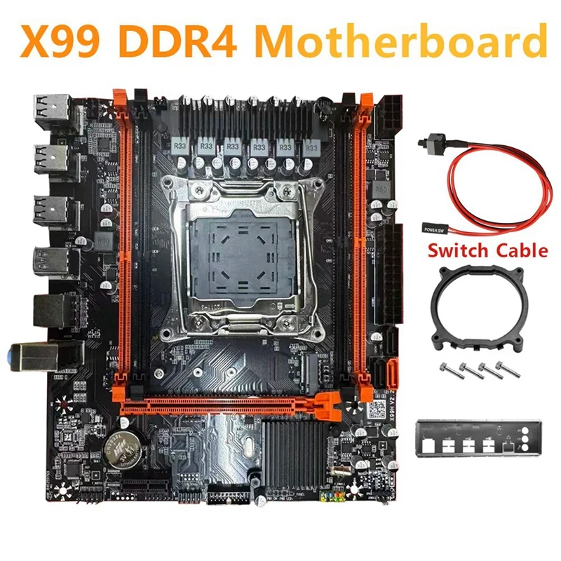 Super Sale X99 D4 Desktop Motherboard Kit 4X DDR4 REG ECC RAM Slots M.2 PCIE