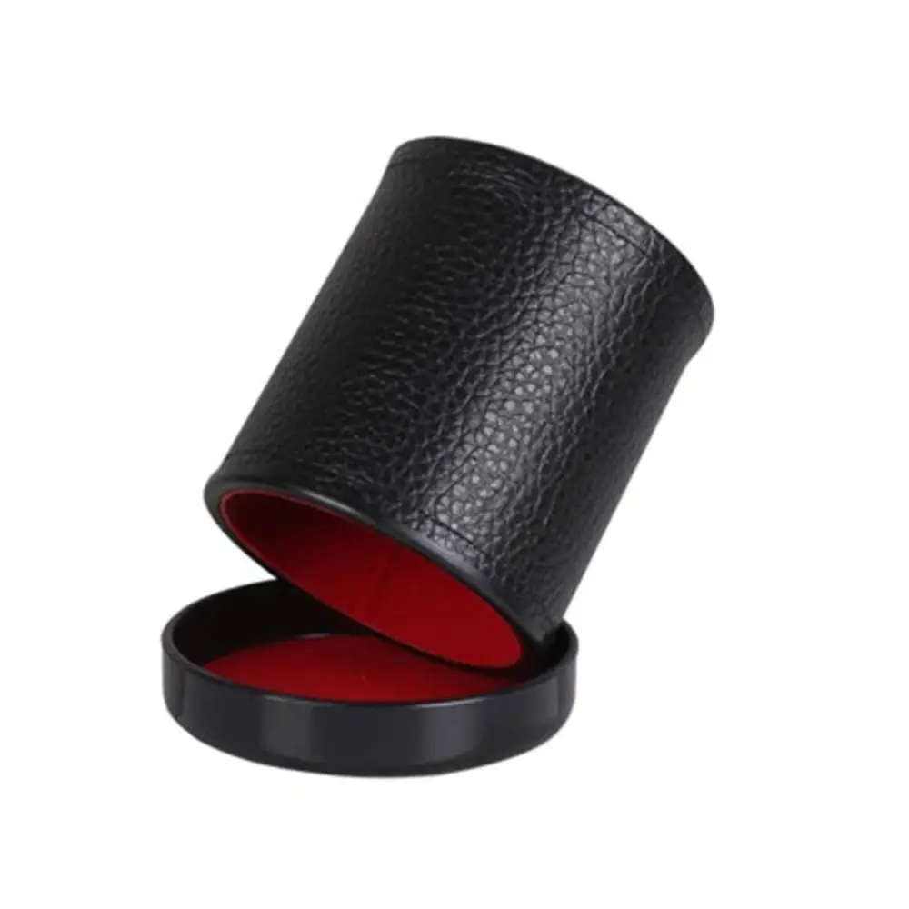 Comfortable with Lid Dice Cup Green Red Lining Black Board Games Leather Party Dice Cup