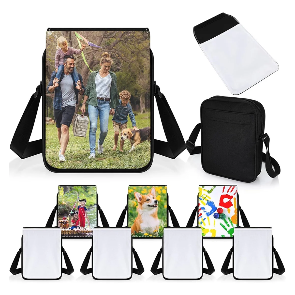 

HHTL 2 Pcs Sublimation Bags Sublimation Crossbody Bag Blanks Sublimation Shoulder Bag Sublimation Blank Bag for Birthday