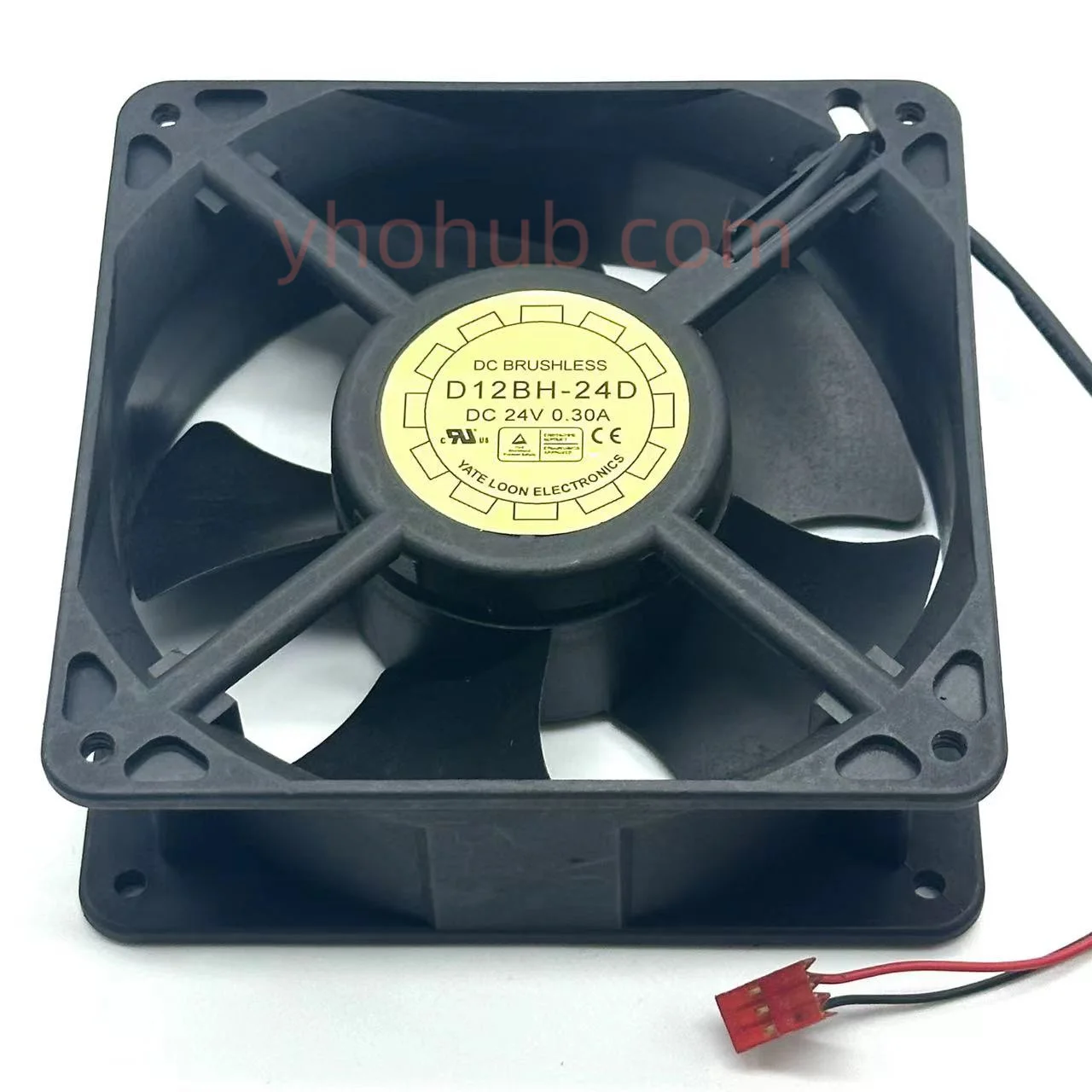 Yate Loon D12BH-24D DC 24V 0.3A 120x120x38mm 2-Wire Server Cooling Fan