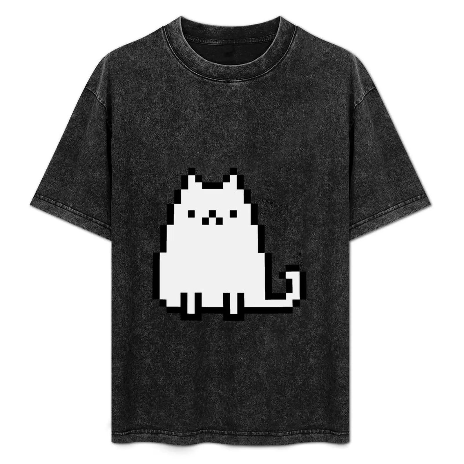 

Pixel Cat (White) T-Shirt Mechanic Work Tee Shirt
